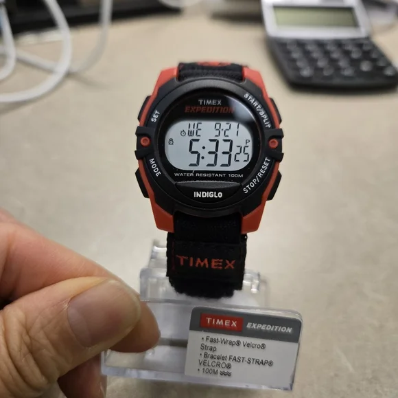 New Unisex Timex Black and Red Expedition Digital Watch - Picture 4 of 8
